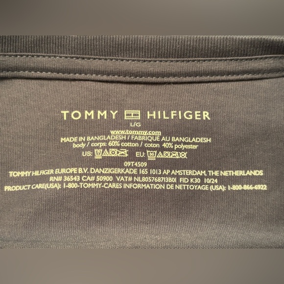 NWT Tommy Hilfiger Men's Short Sleeve T Shirt Logo Crew Neck Size L Vintage Blue - Picture 7 of 10